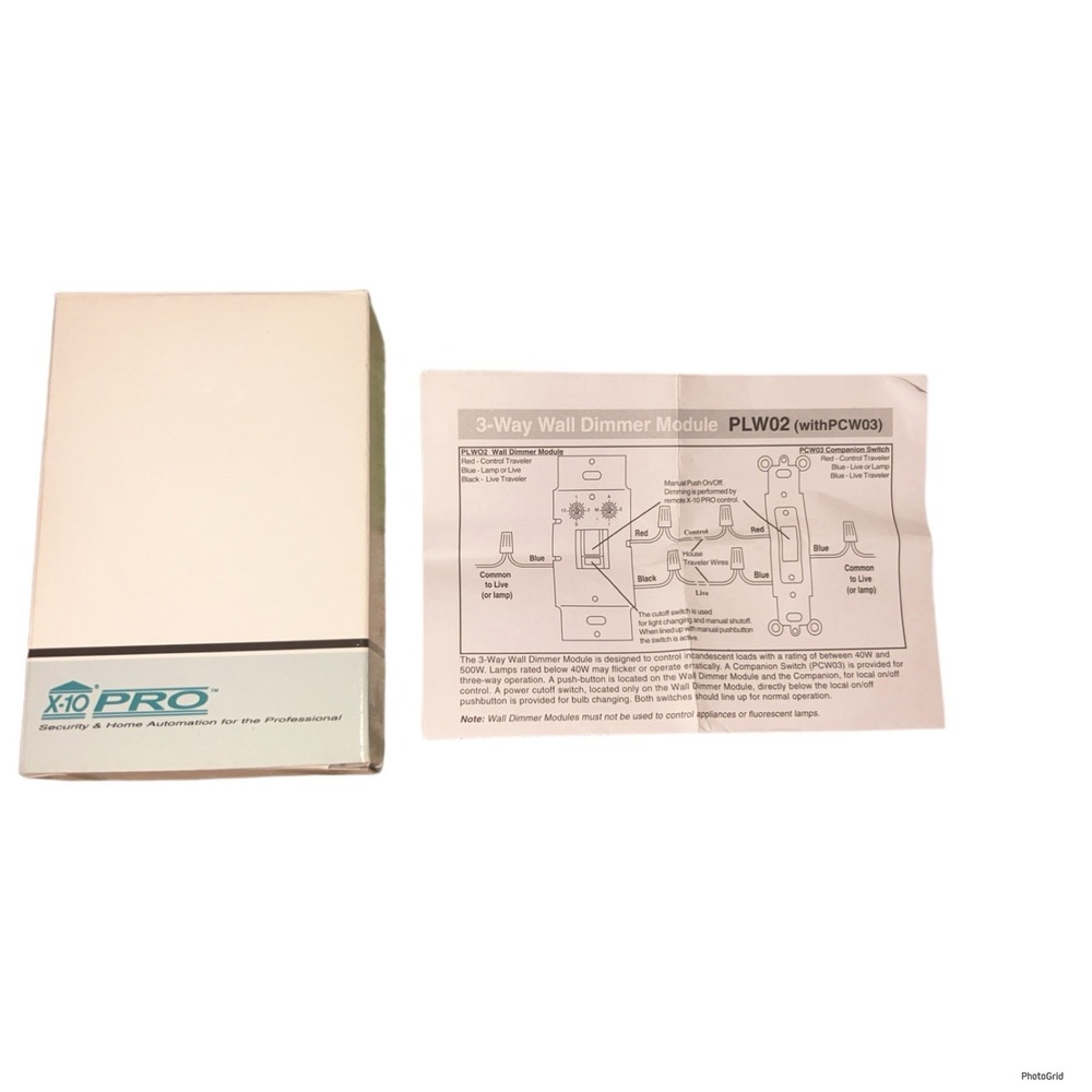 X-10 PRO PCW03 White 3-Way Wall Switch Module